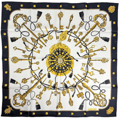 エルメス カレ90 LES CLES THE KEYS RARE スカーフ シルク レディース ブランドバッグ・小物 【中古】brbag