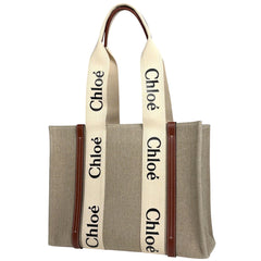 クロエ ウッディ ミディアム トートバッグ トートバッグ キャンバス レディース ブランドバッグ・小物 【中古】brbag