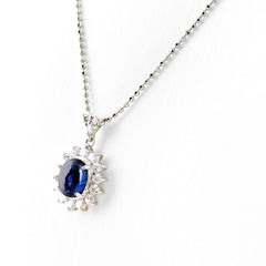 サファイア デザインネックレス ネックレス Pt900 Pt850 サファイア レディース ノンブランドジュエリー 【中古】nbjwl