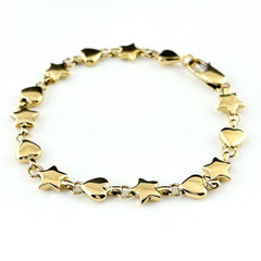 ティファニー YG 750 ブレスレット 約16.5g スター ハート レディース ブランドジュエリー 中古 brjwl