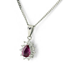 ルビー デザインネックレス ネックレス Pt850 ルビー ダイヤモンド レディース ノンブランドジュエリー 【中古】nbjwl
