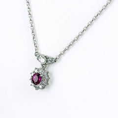 ルビー デザインネックレス ネックレス Pt850 ルビー ダイヤモンド レディース ノンブランドジュエリー 【中古】nbjwl