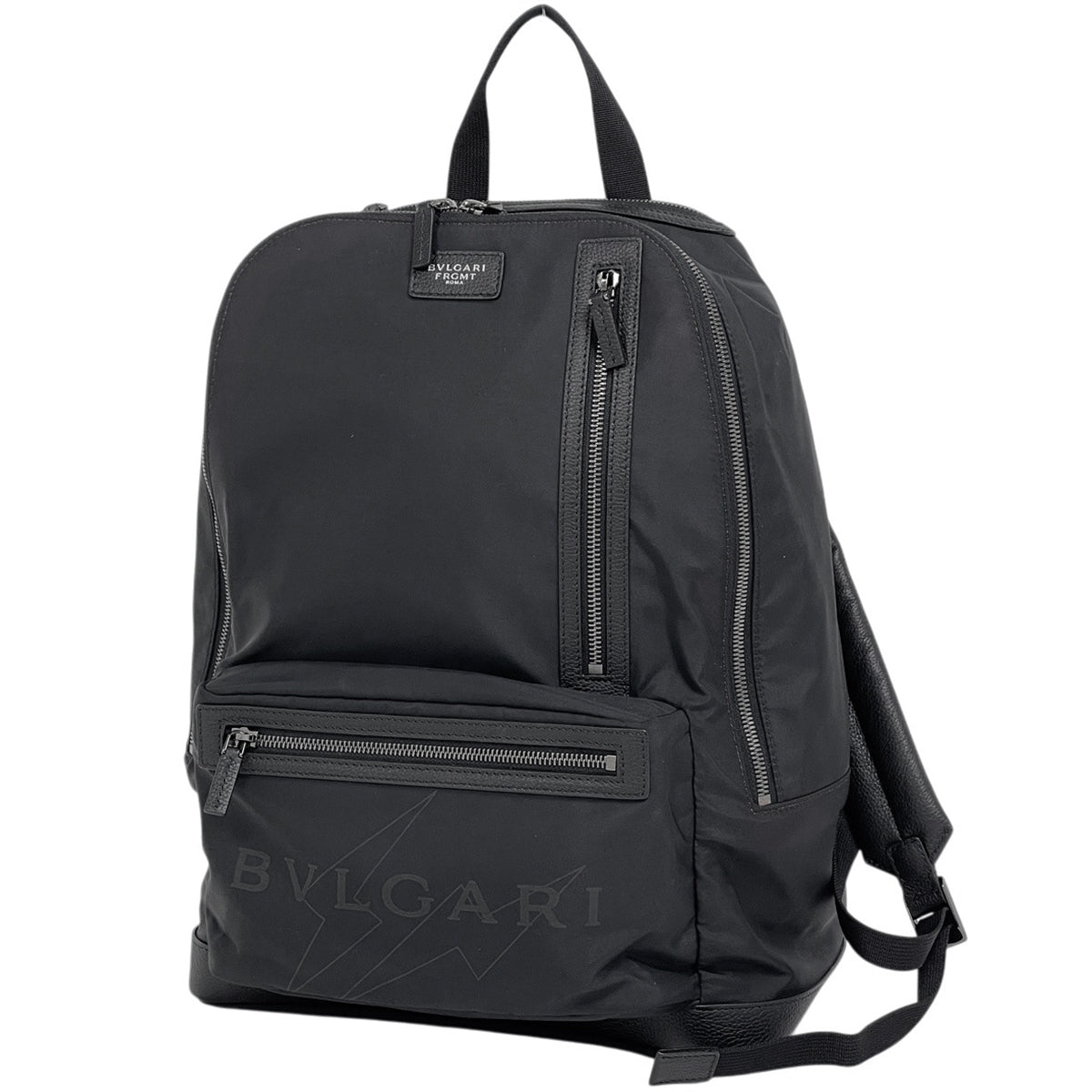 どろろBVLGARI ブラック ナイロンリュック ブルガリ ロゴ リュックサック ナイロン レディース ブランドバッグ