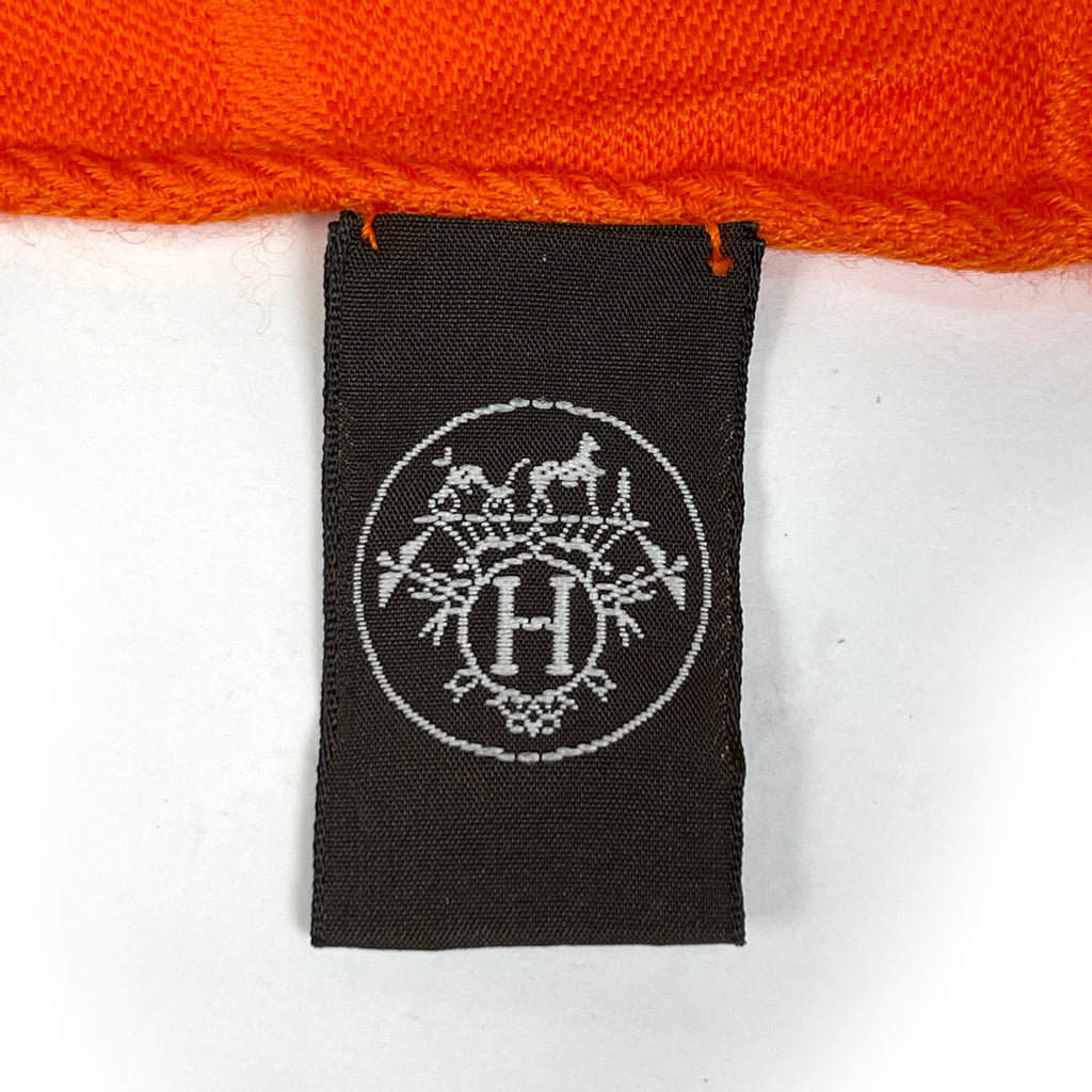 HERMÈS ロゴ　シルクストール エルメス ロゴ ストール ストール カシミヤ シルク レディース