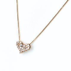 ハートモチーフ デザインネックレス ネックレス K18 ダイヤモンド レディース ノンブランドジュエリー 【中古】nbjwl