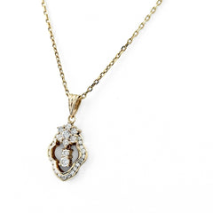 メレダイヤ デザインネックレス ネックレス K18 K14 ダイヤモンド レディース ノンブランドジュエリー 【中古】nbjwl