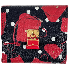 ドルチェアンドガッバーナ バッグ柄 二つ折り 財布 レザー レディース ブランドバッグ・小物 【中古】brbag