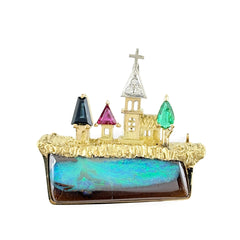 タサキ カラーストーン ペンダントトップ ペンダントトップ K18 Pt900 ボルダーオパール レディース ブランドジュエリー 【中古】brjwl