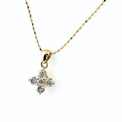フラワーモチーフ デザインネックレス ネックレス K18 ダイヤモンド レディース ノンブランドジュエリー 【中古】nbjwl