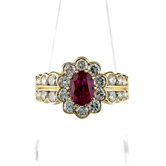 1.03ct ルビー リング 11号 K18 レディース ノンブランドジュエリー 【中古】nbjwl