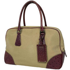 プラダ ロゴプレート ハンドバッグ キャンバス レディース ブランドバッグ・小物 【中古】brbag