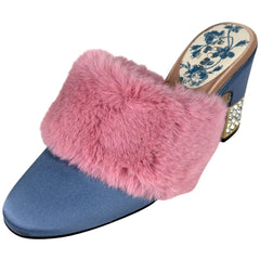 グッチ ファー ミュール 靴 サテン レディース ブランドアパレル 【中古】brapp