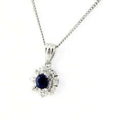 サファイア デザインネックレス ネックレス Pt900 Pt850 サファイア レディース ノンブランドジュエリー 【中古】nbjwl