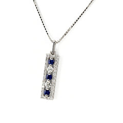 サファイア デザインネックレス ネックレス Pt900 Pt850 サファイア レディース ノンブランドジュエリー 【中古】nbjwl