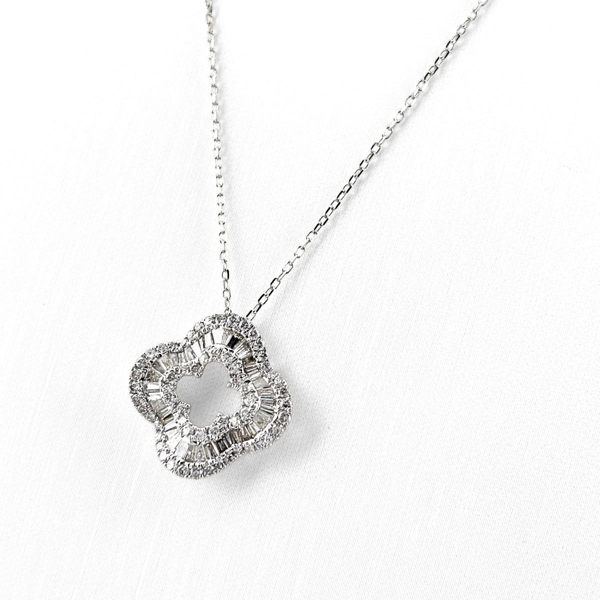 メレダイヤ デザインネックレス ネックレス K18 WG ダイヤモンド