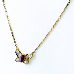 ルビー ネックレス K18 ルビー ダイヤモンド レディース ノンブランドジュエリー 【中古】nbjwl