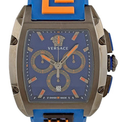 ヴェルサーチ ドミナス VE6H 腕時計 SS ラバー クォーツ ブルー系 メンズ 時計 【中古】wtcbb