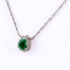 エメラルド デザインネックレス ネックレス Pt900 Pt850 エメラルド レディース ノンブランドジュエリー 【中古】nbjwl
