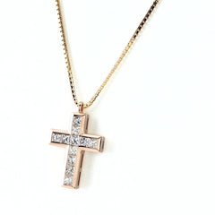 クロスモチーフ デザインネックレス ネックレス K18 ダイヤモンド レディース ノンブランドジュエリー 【中古】nbjwl