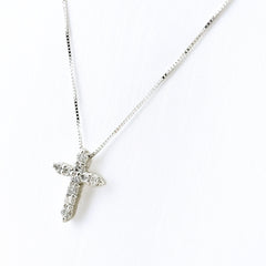 クロスモチーフ ネックレス ネックレス K18 WG ダイヤモンド レディース ノンブランドジュエリー 【中古】nbjwl