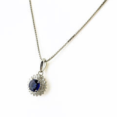 サファイア ネックレス Pt900 Pt850 サファイア レディース ノンブランドジュエリー 【中古】nbjwl