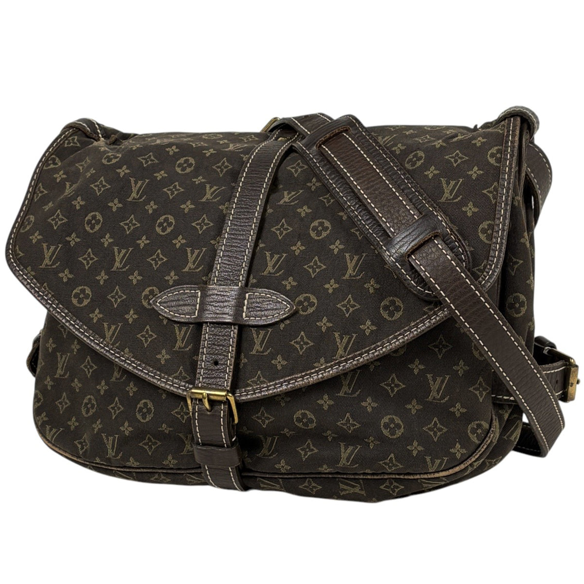 美品 LOUIS VUITTON ルイ・ヴィトン ソミュール30 M95227 モノグラムミニラン ブラウン レディース ルイ・ヴィトン ソミュール30 ショルダーバッグ モノグラムミニラン