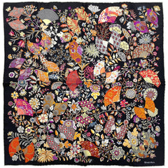エルメス プチカレ FLEURS ET PAPILLONS DE TISSUS スカーフ シルク レディース ブランドバッグ・小物 【中古】brbag