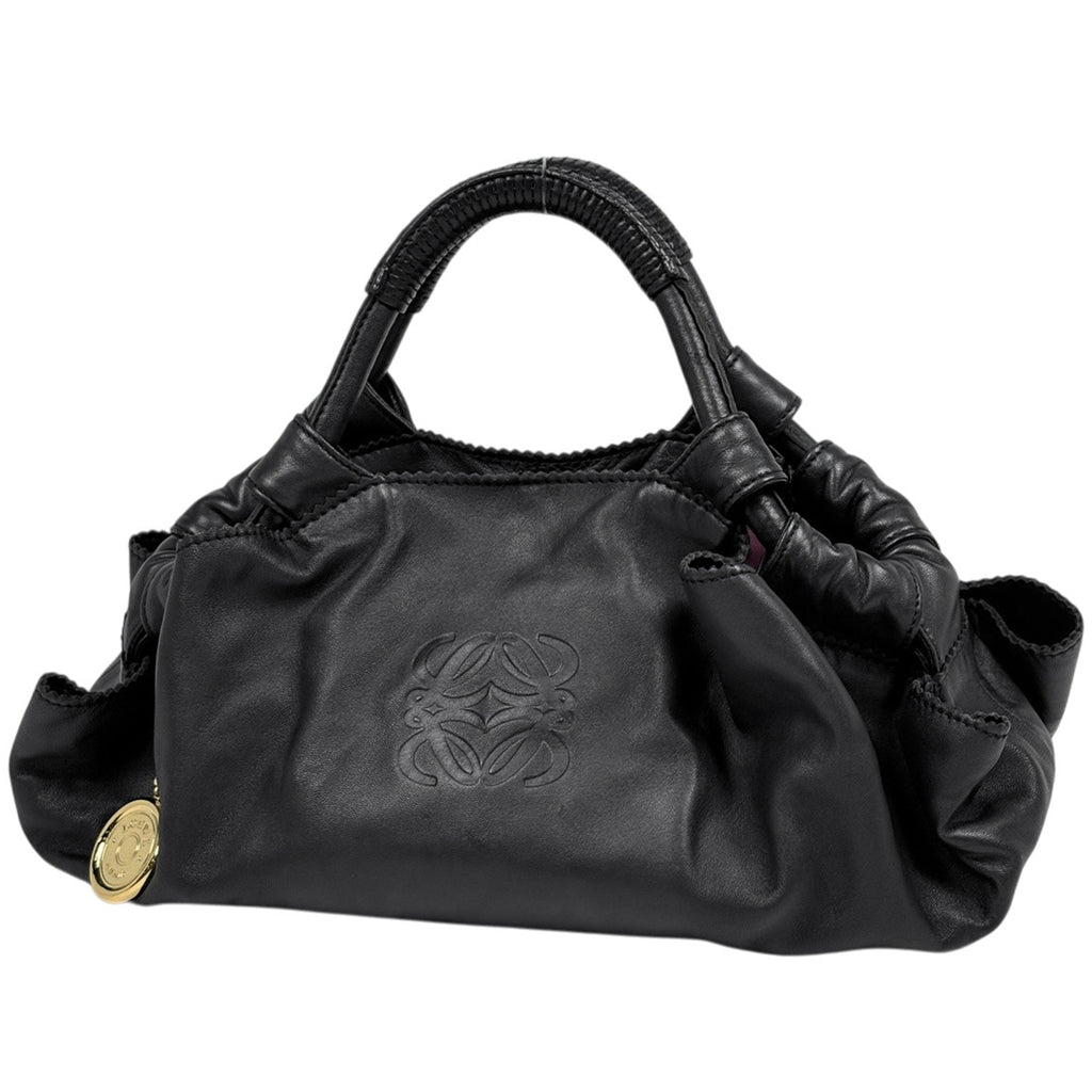 LOEWE 黒 ナッパアイレ レザーハンドバッグ ロエベ ナッパアイレ ハンドバッグ レザー レディース ブランドバッグ