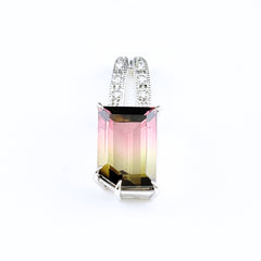 トルマリン ペンダントトップ ペンダントトップ Pt900 トルマリン ダイヤモンド レディース ノンブランドジュエリー 【中古】nbjwl