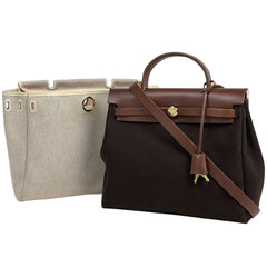 エルメス エールバッグPM ハンドバッグ トワルオフィシエ F レディース ブランドバッグ・小物 【中古】brbag
