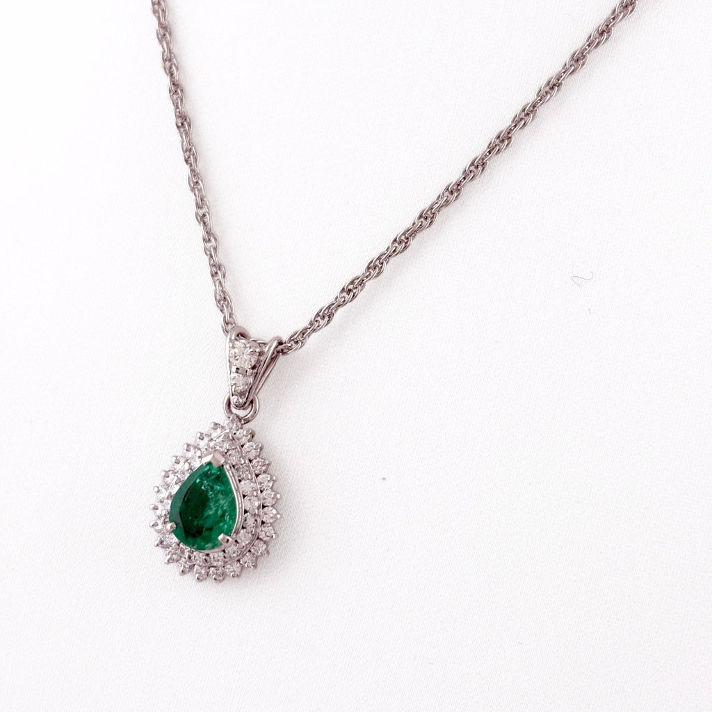 【明日3/8まで値下げ】【未使用】Pt900/850 天然エメラルド　ネックレス エメラルド デザインネックレス ネックレス Pt900 Pt850 エメラルド