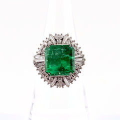 Pt900 エメラルド リング 13号 6.83ct レディース ノンブランドジュエリー 中古 nbjwl