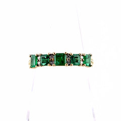 GSTV エメラルド リング リング 9.5号 K18 エメラルド ダイヤモンド レディース ブランドジュエリー 【中古】brjwl