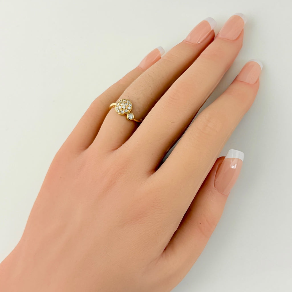【美品】指輪(メレダイヤ等) メレダイヤ デザインリング リング 11.5号 K18 ダイヤモンド