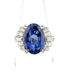 9.66ct サファイア リング 12号 Pt900 鑑別書 レディース ノンブランドジュエリー 【中古】nbjwl