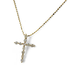 クロスモチーフ デザインネックレス ネックレス K18 ダイヤモンド レディース ノンブランドジュエリー 【中古】nbjwl