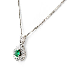 エメラルド デザインネックレス ネックレス Pt900 Pt850 エメラルド レディース ノンブランドジュエリー 【中古】nbjwl
