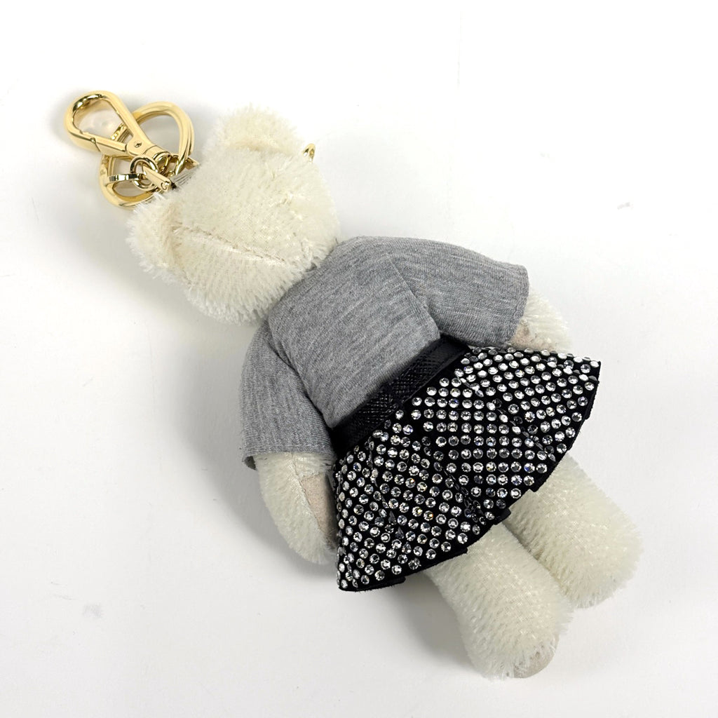 プラダ メタルリング付 Teddy キーチェーン チャーム コットン モヘア