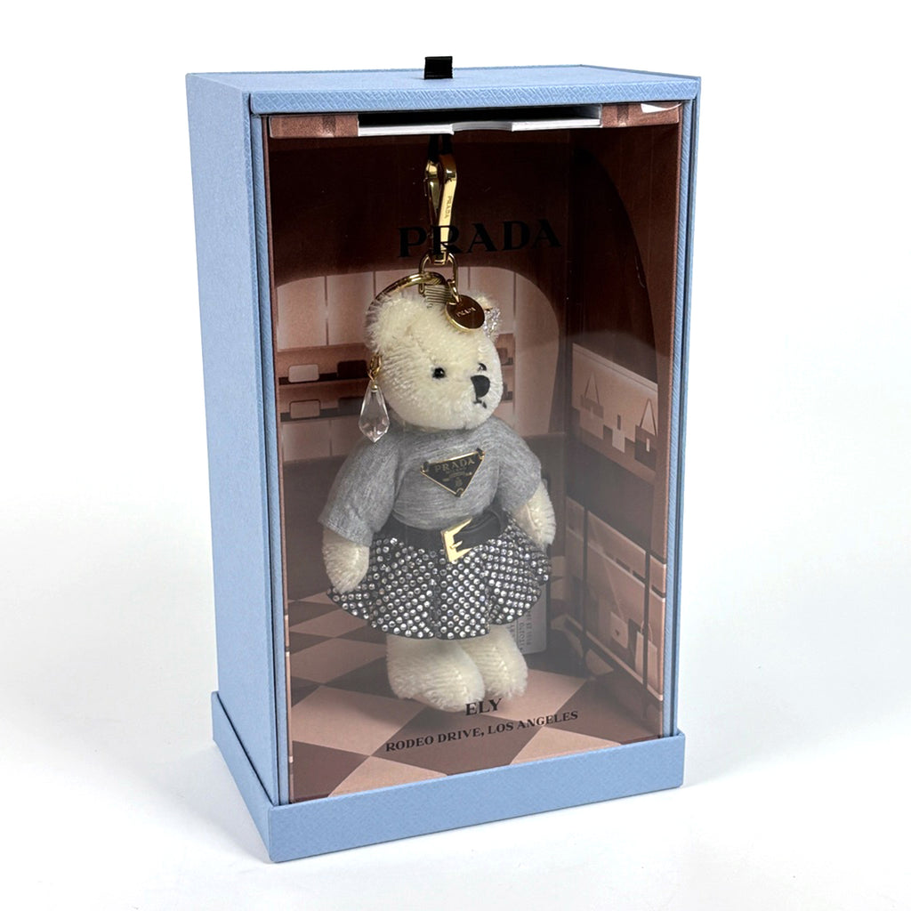プラダ メタルリング付 Teddy キーチェーン チャーム コットン モヘア