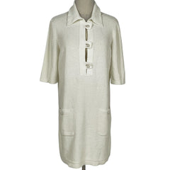 シャネル フェイクパールボタン 半袖ワンピース ワンピース スカート コットン ナイロン レディース ブランドアパレル 【中古】brapp