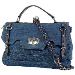 ミュウ ミュウ ロゴ ハンドバッグ トートバッグ デニム レディース ブランドバッグ・小物 【中古】brbag