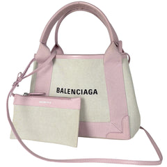 バレンシアガ ネイビーカバス XS ハンドバッグ キャンバス 390346 レディース ブランドバッグ・小物 【中古】brbag