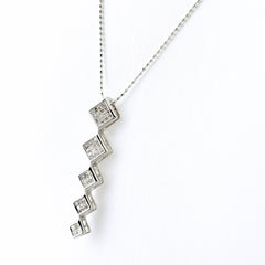 メレダイヤ デザインネックレス ネックレス K18 WG ダイヤモンド レディース ノンブランドジュエリー 【中古】nbjwl