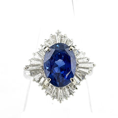 4.60ct サファイア リング 8号 Pt900 鑑別書 レディース ノンブランドジュエリー 【中古】nbjwl