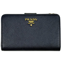 プラダ ロゴ 二つ折り財布 サフィアーノレザー レディース ブランドバッグ・小物 【中古】brbag