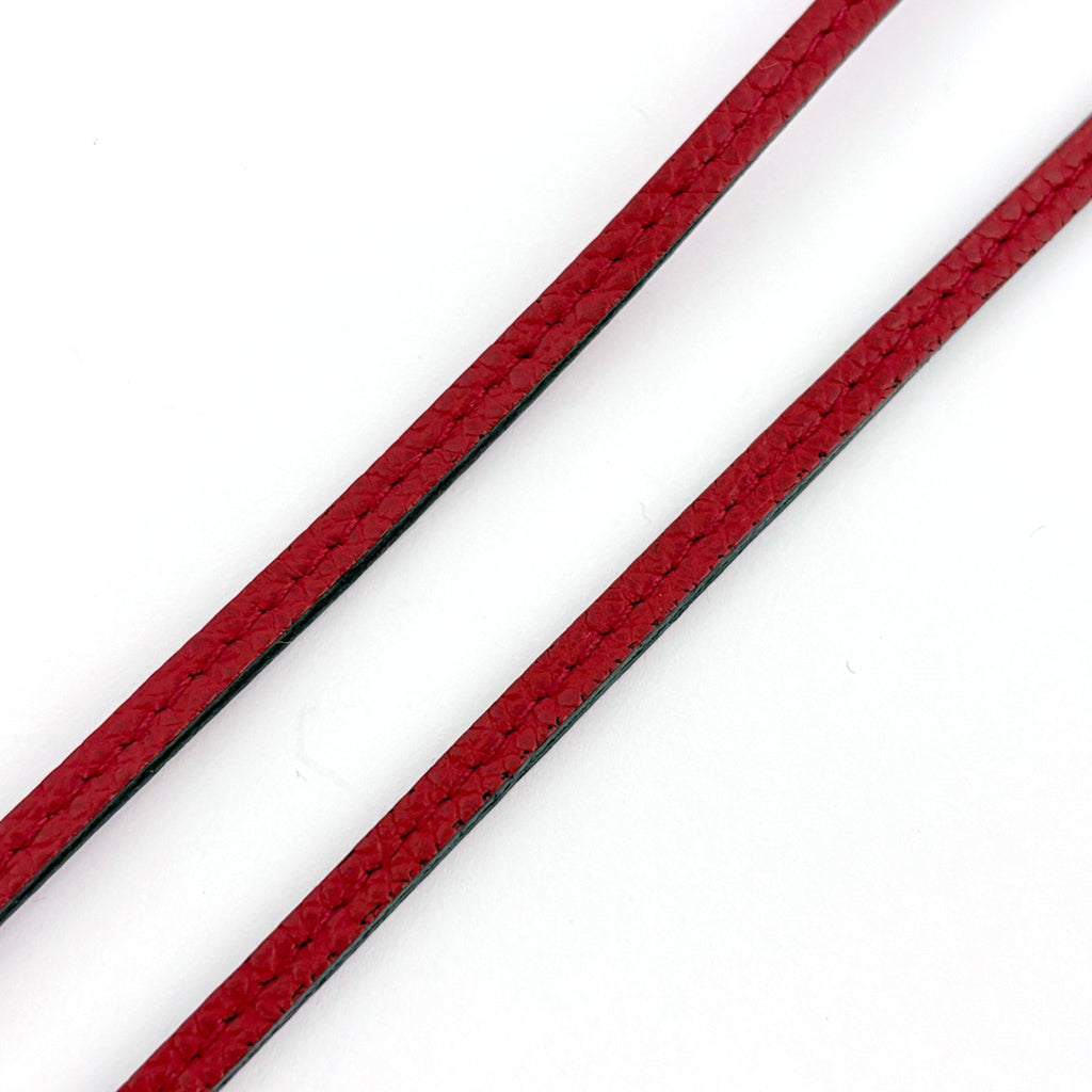 最終値下げ【HERMES】 ヴィンテージ カデナバングル Hロゴ ボルドー エルメス カデナハンド ネックレス GP レザー レディース ブランド