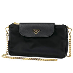 プラダ ロゴプレート チェーン ショルダーバッグ ナイロン 1BH085 レディース ブランドバッグ・小物 【中古】brbag