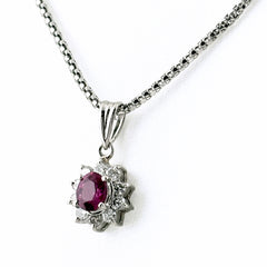 ルビー デザインネックレス ネックレス Pt900 K18 WG レディース ノンブランドジュエリー 【中古】nbjwl