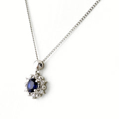 サファイア デザインネックレス ネックレス Pt900 Pt850 サファイア レディース ノンブランドジュエリー 【中古】nbjwl