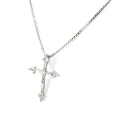 クロスモチーフ デザインネックレス ネックレス Pt900 Pt850 ダイヤモンド レディース ノンブランドジュエリー 【中古】nbjwl